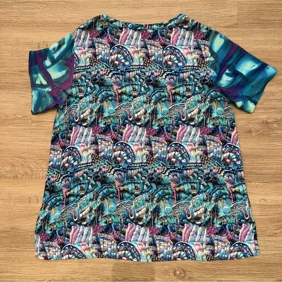 Soft Surroundings Lightweight Floral Butterfly Top Flowy Boho Short Sleeve Sz S - Picture 5 of 7
